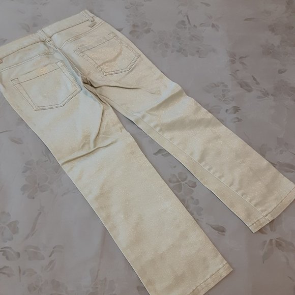 Gold metallic Jeans - Miss Grant - girls size 6/7 - Italian - Picture 4 of 6
